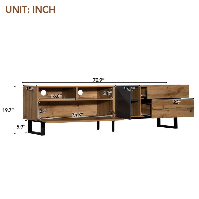 Modern TV Stand for 80'' TV with Storage & Media Console