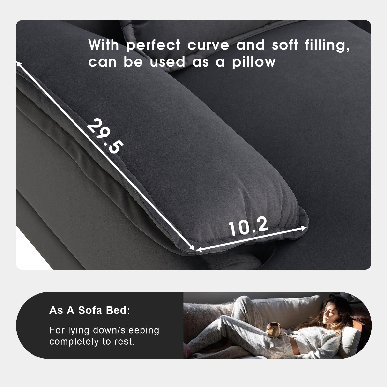 Modern U-Shaped Sectional Sofa, 6-Seat with Pillows