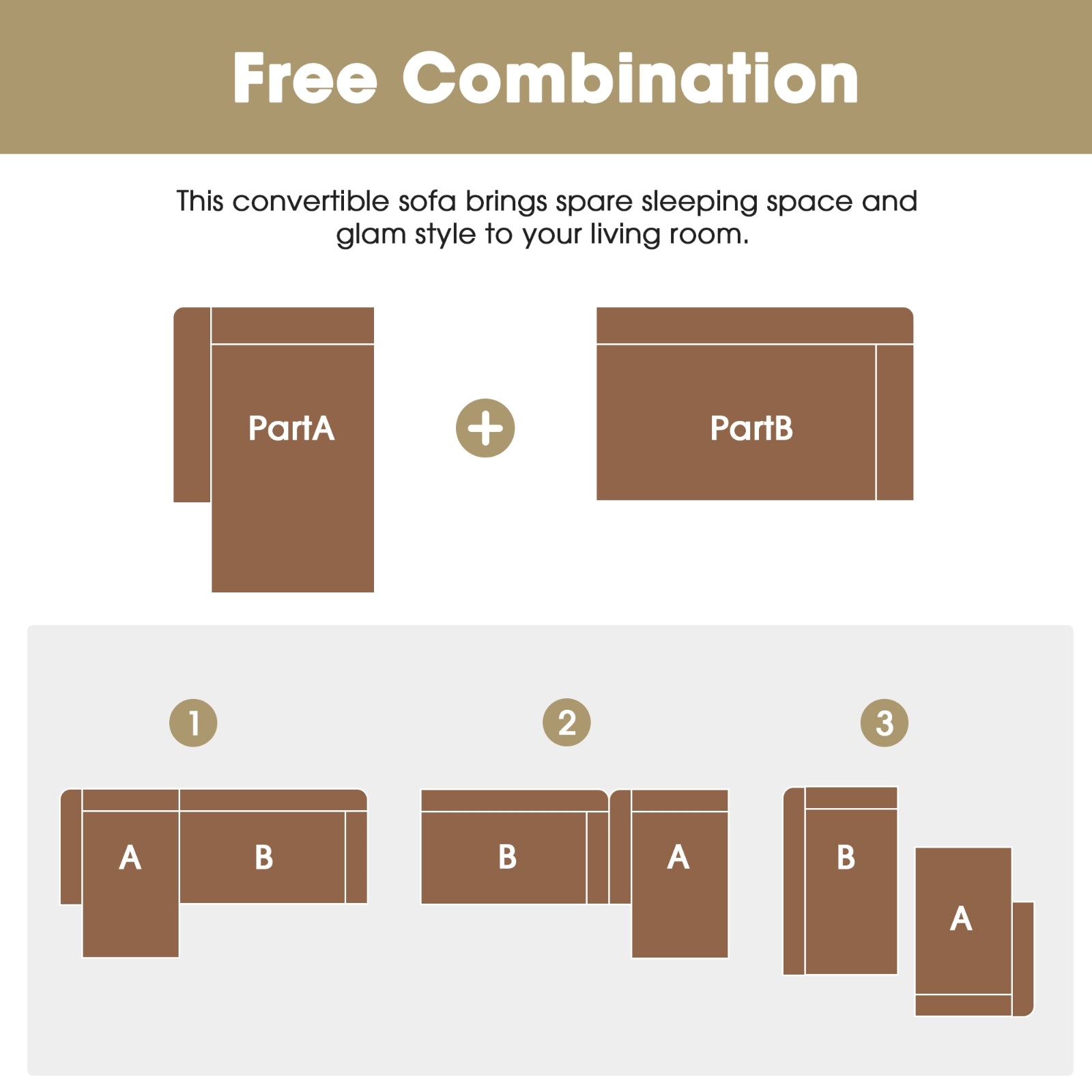 Modern Modular Sectional Sofa Set for Living Room