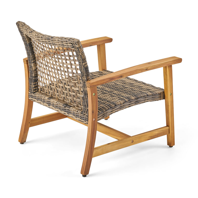Outdoor Acacia Wood Club Chairs - Weather Resistant Seating