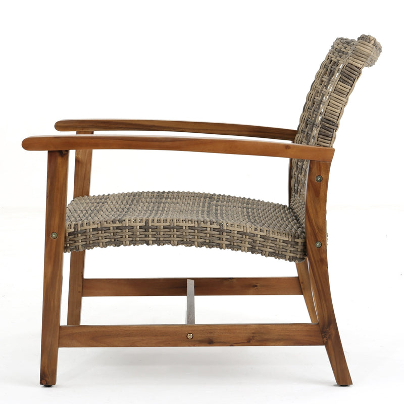Outdoor Acacia Wood Club Chairs - Weather Resistant Seating