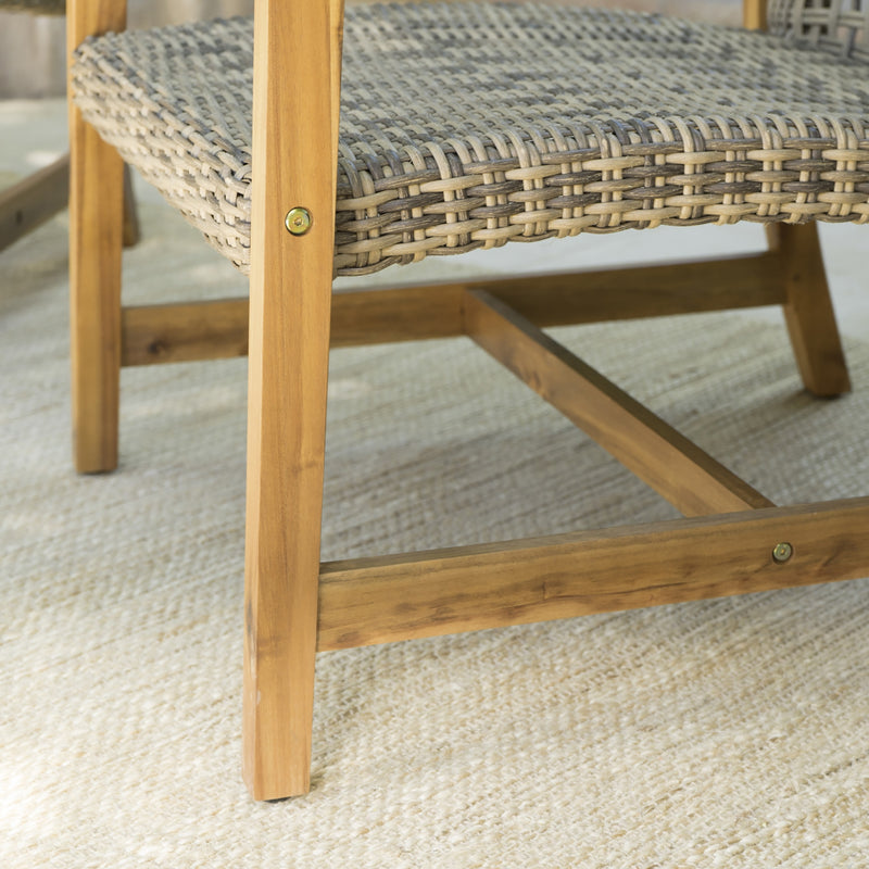 Outdoor Acacia Wood Club Chairs - Weather Resistant Seating