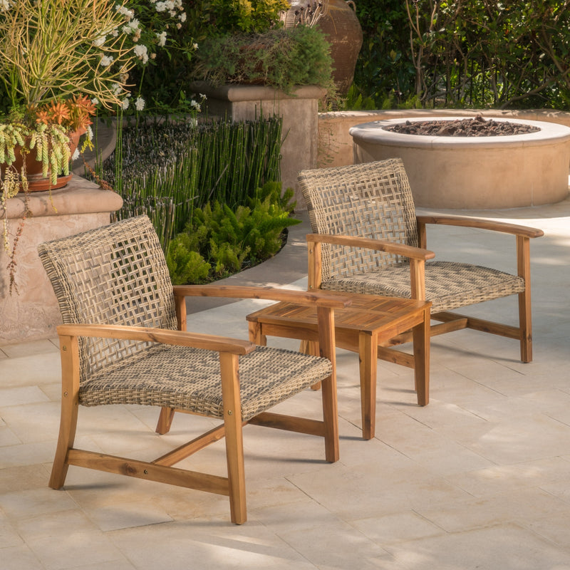 Outdoor Acacia Wood Club Chairs - Weather Resistant Seating