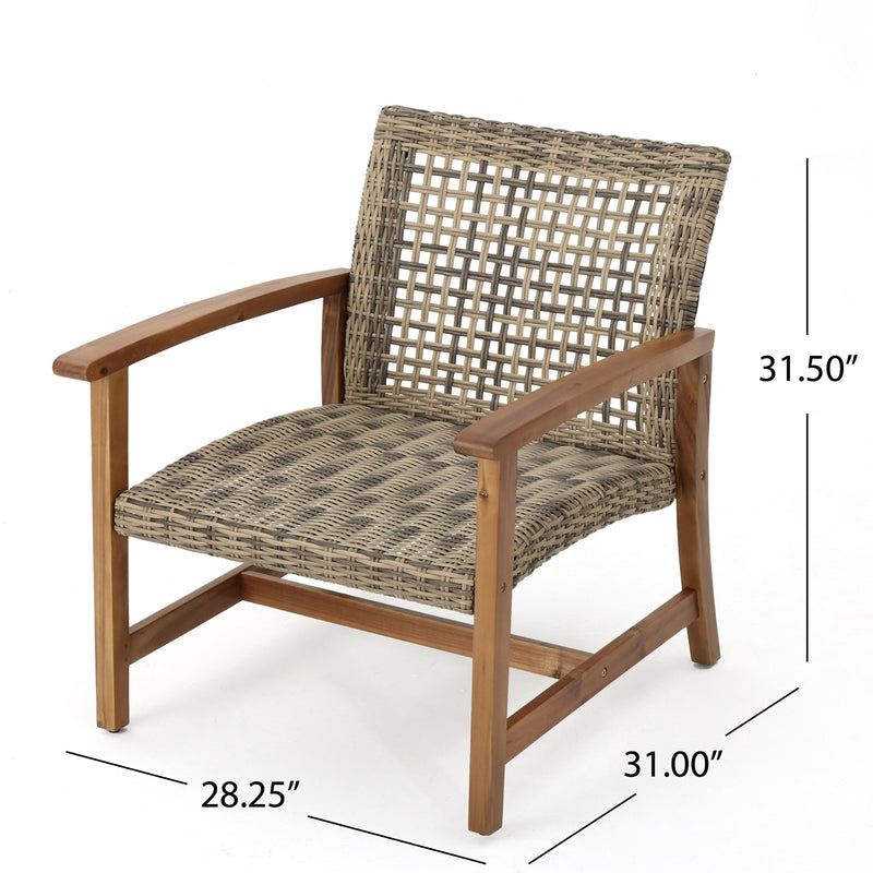Outdoor Acacia Wood Club Chairs - Weather Resistant Seating