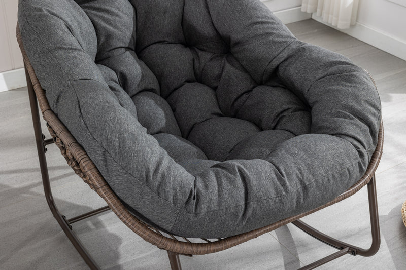 Outdoor Wicker Rocking Chair with Cushions for Patio