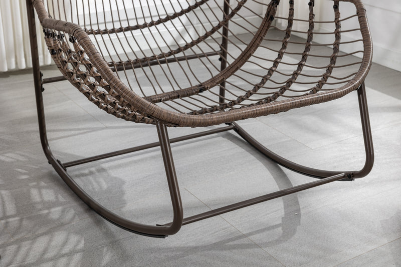 Outdoor Wicker Rocking Chair with Cushions for Patio