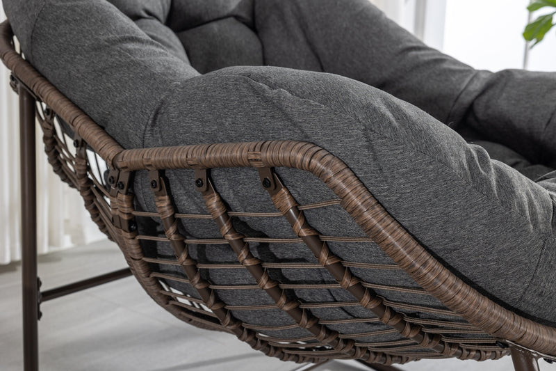 Outdoor Wicker Rocking Chair with Cushions for Patio