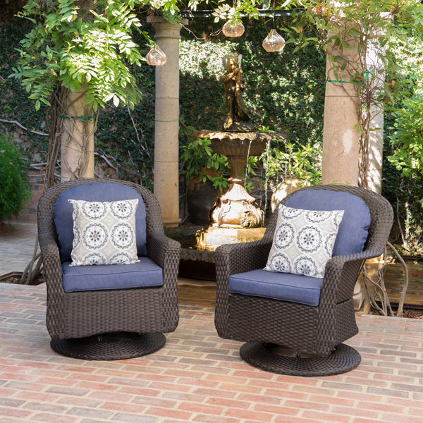 Outdoor Swivel Rocking Chairs - Rattan Patio Club Chairs