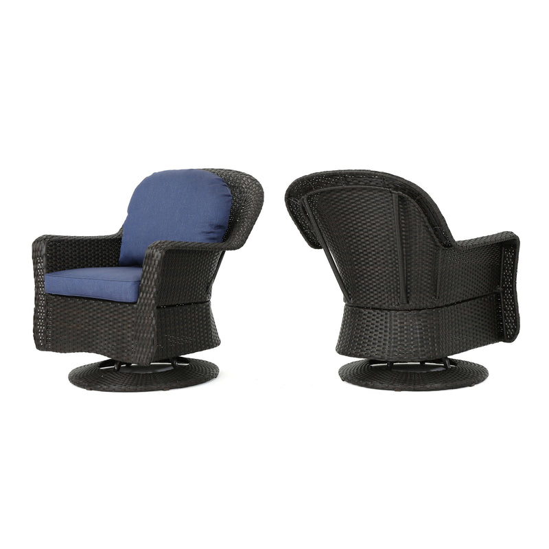 Outdoor Swivel Rocking Chairs - Rattan Patio Club Chairs