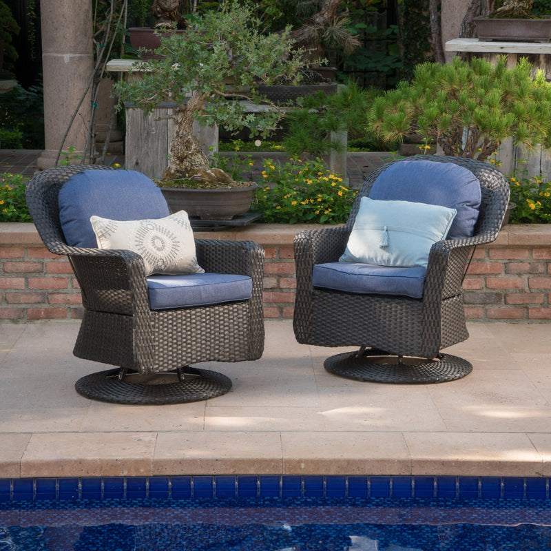 Outdoor Swivel Rocking Chairs - Rattan Patio Club Chairs