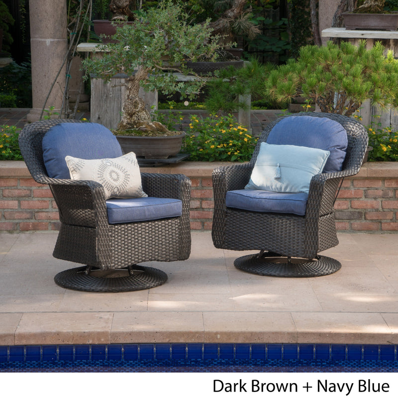 Outdoor Swivel Rocking Chairs - Rattan Patio Club Chairs