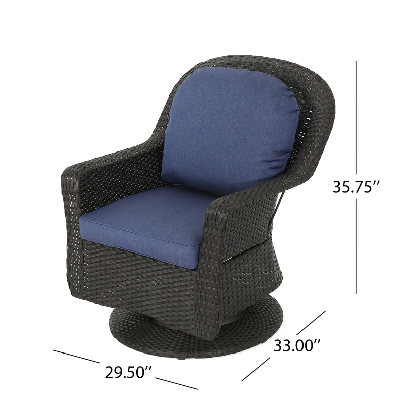 Outdoor Swivel Rocking Chairs - Rattan Patio Club Chairs