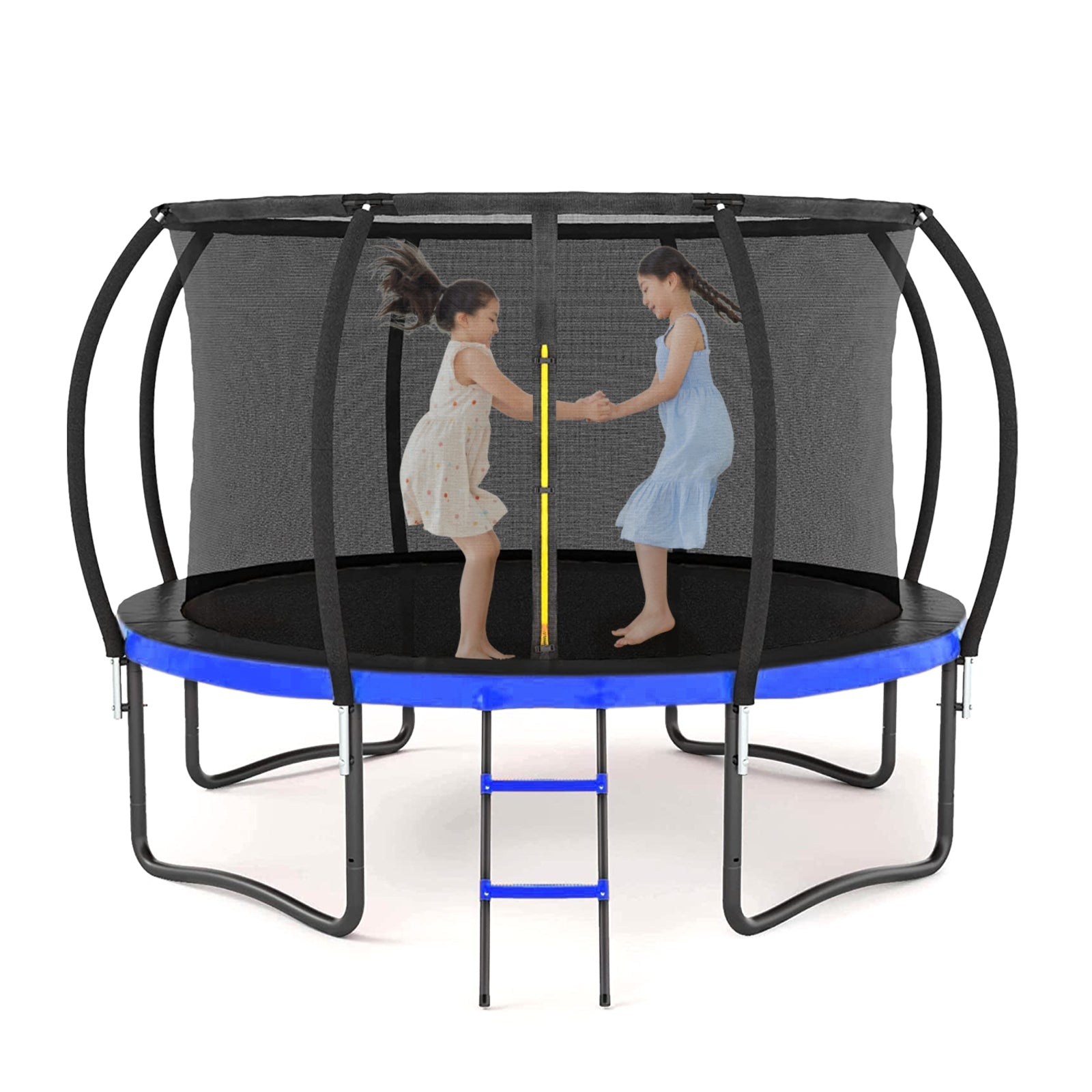 12FT Outdoor Trampoline with Safety Net, Ladder & Spring Cover