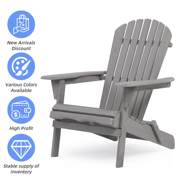 Wooden Folding Adirondack Chairs Set of 2 for Patio