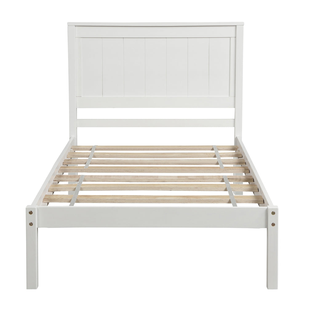 Twin Platform Bed Frame with Headboard, No Box Spring