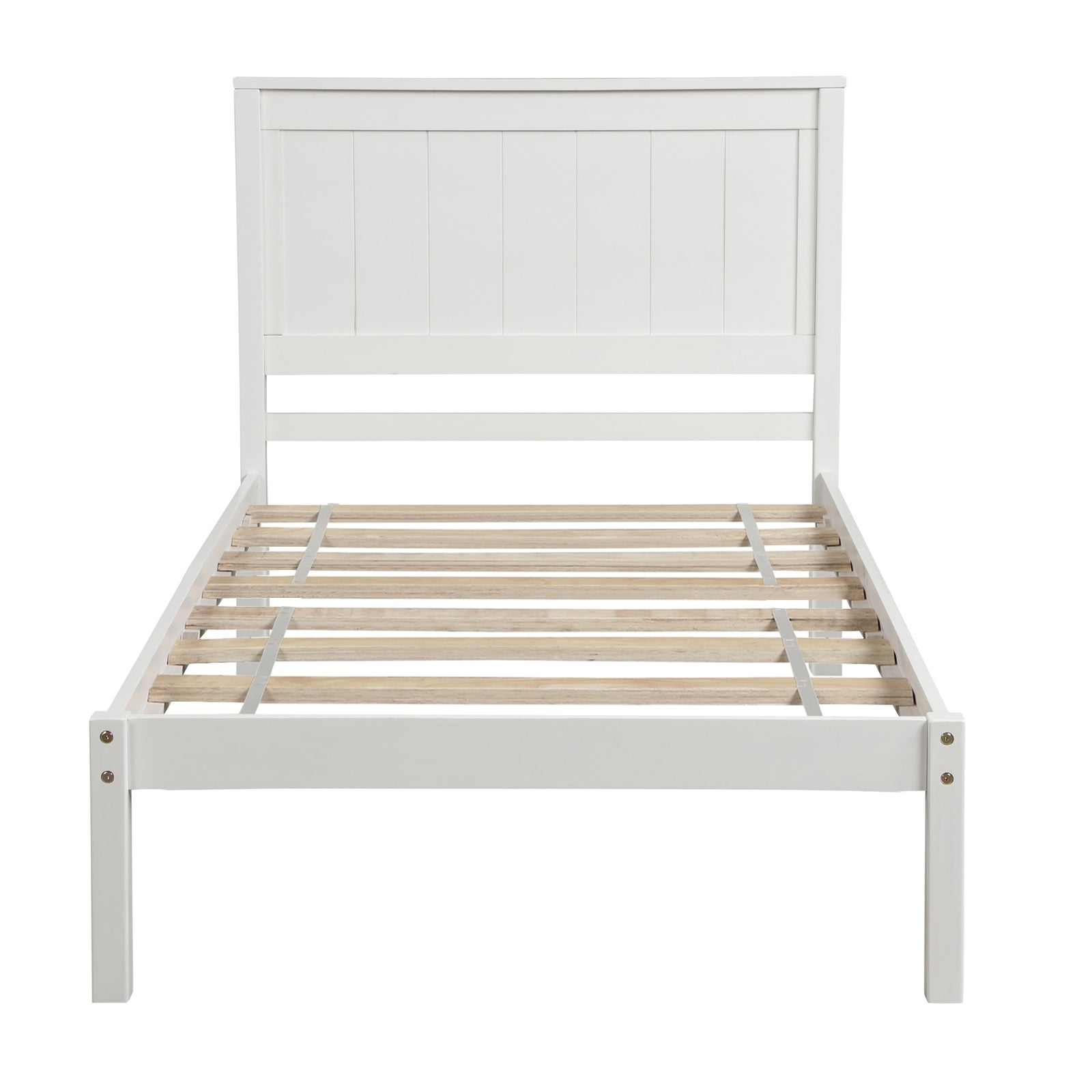 Twin Platform Bed Frame with Headboard, No Box Spring