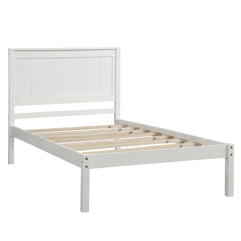 Twin Platform Bed Frame with Headboard, No Box Spring