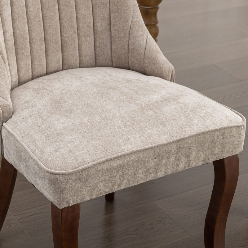 Comfy Rayon Linen Dining Chair with Fabric Upholstery