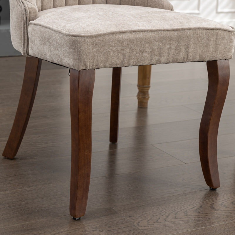Comfy Rayon Linen Dining Chair with Fabric Upholstery