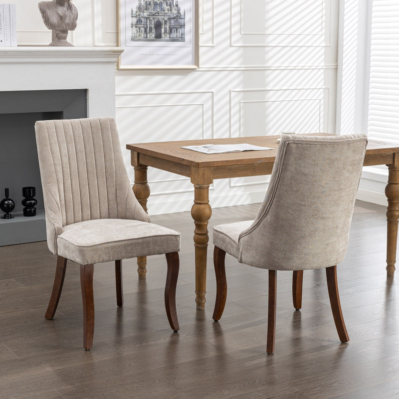 Comfy Rayon Linen Dining Chair with Fabric Upholstery