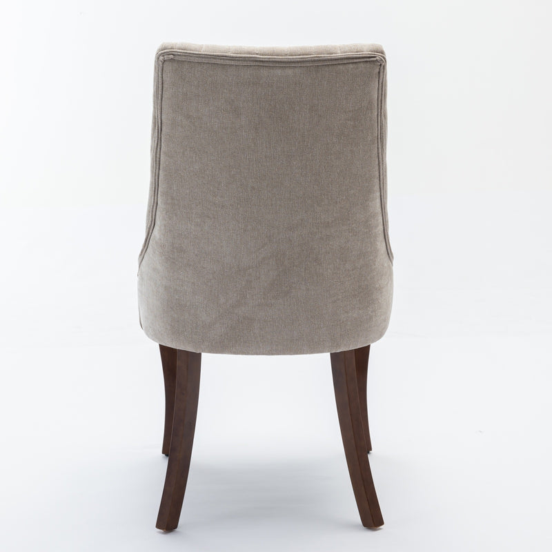 Comfy Rayon Linen Dining Chair with Fabric Upholstery