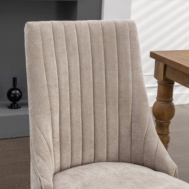 Comfy Rayon Linen Dining Chair with Fabric Upholstery
