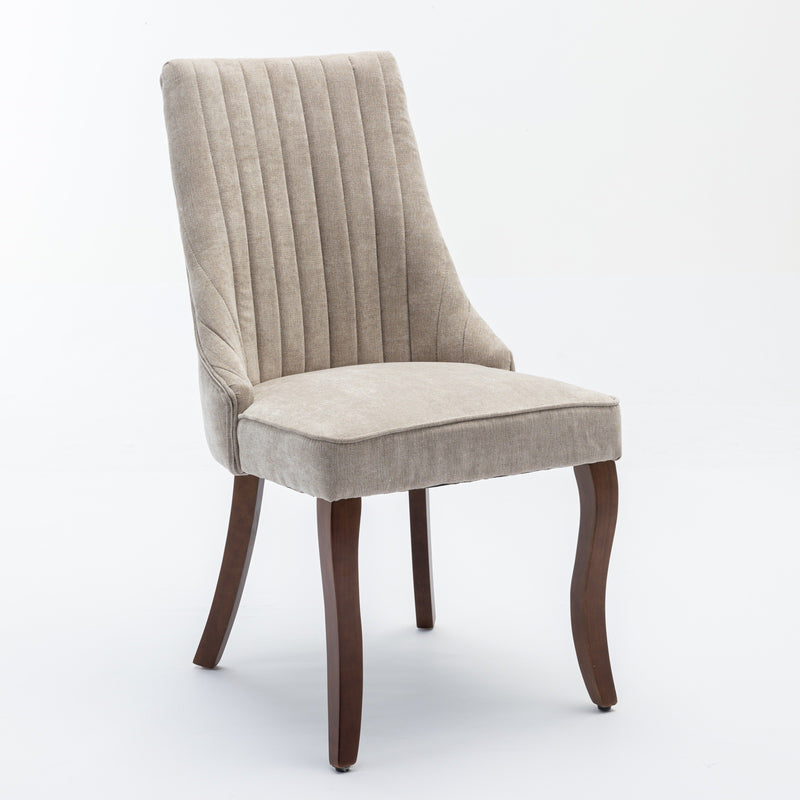 Comfy Rayon Linen Dining Chair with Fabric Upholstery
