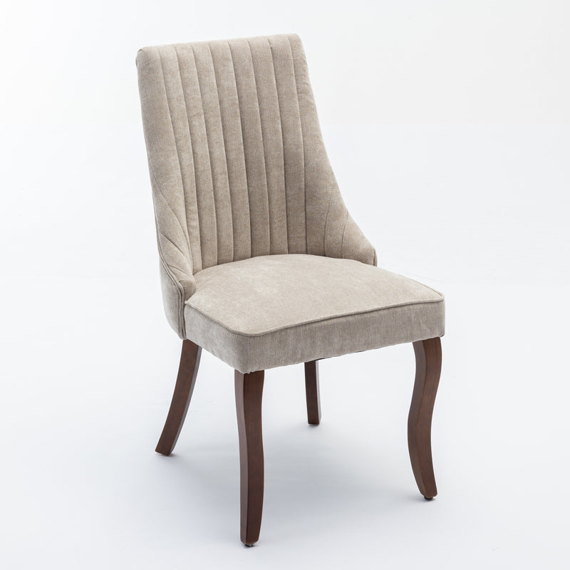 Comfy Rayon Linen Dining Chair with Fabric Upholstery