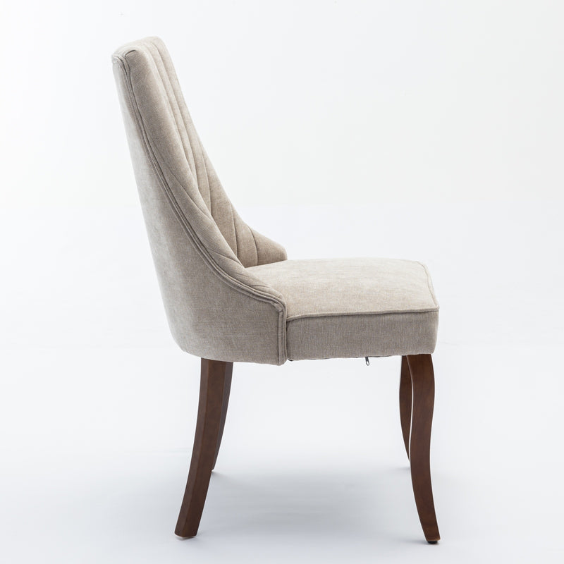 Comfy Rayon Linen Dining Chair with Fabric Upholstery