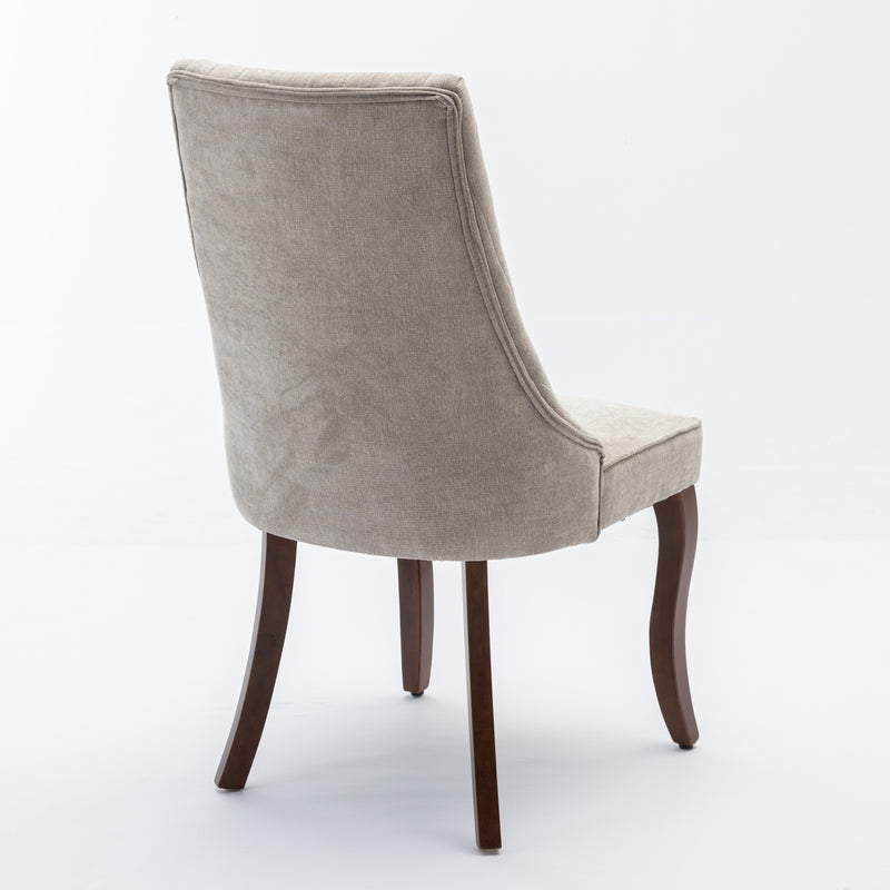 Comfy Rayon Linen Dining Chair with Fabric Upholstery
