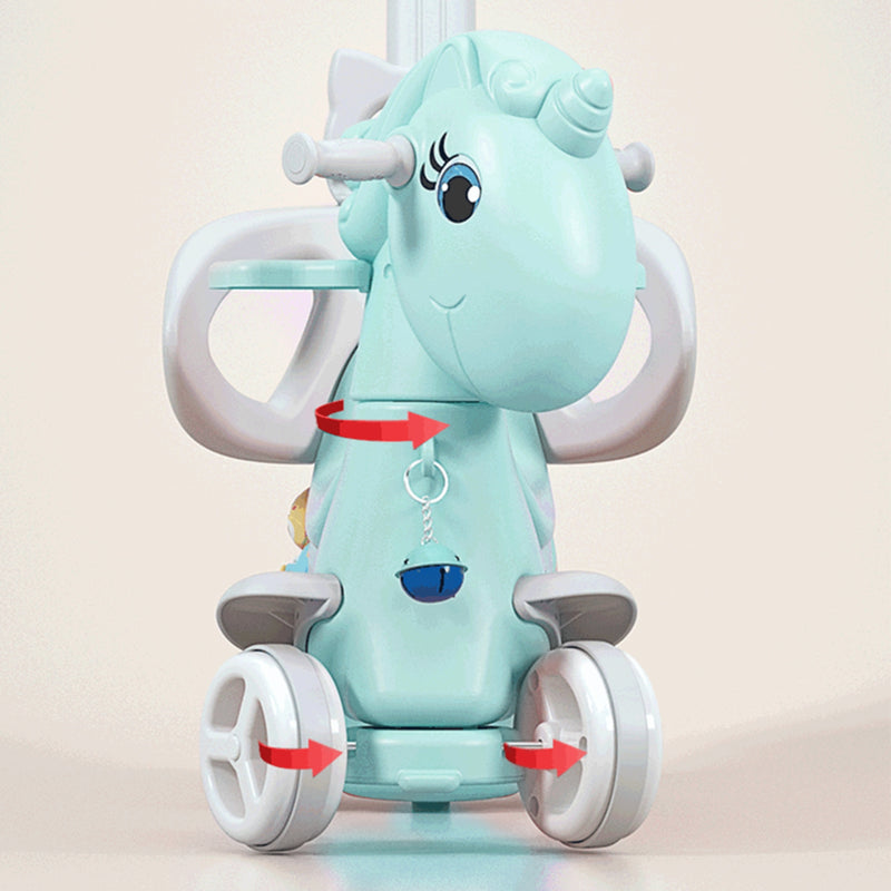 Rocking Horse for Toddlers - Balance Bike with Push Handle & Backrest