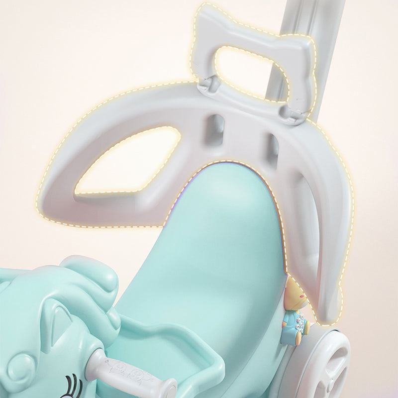 Rocking Horse for Toddlers - Balance Bike with Push Handle & Backrest