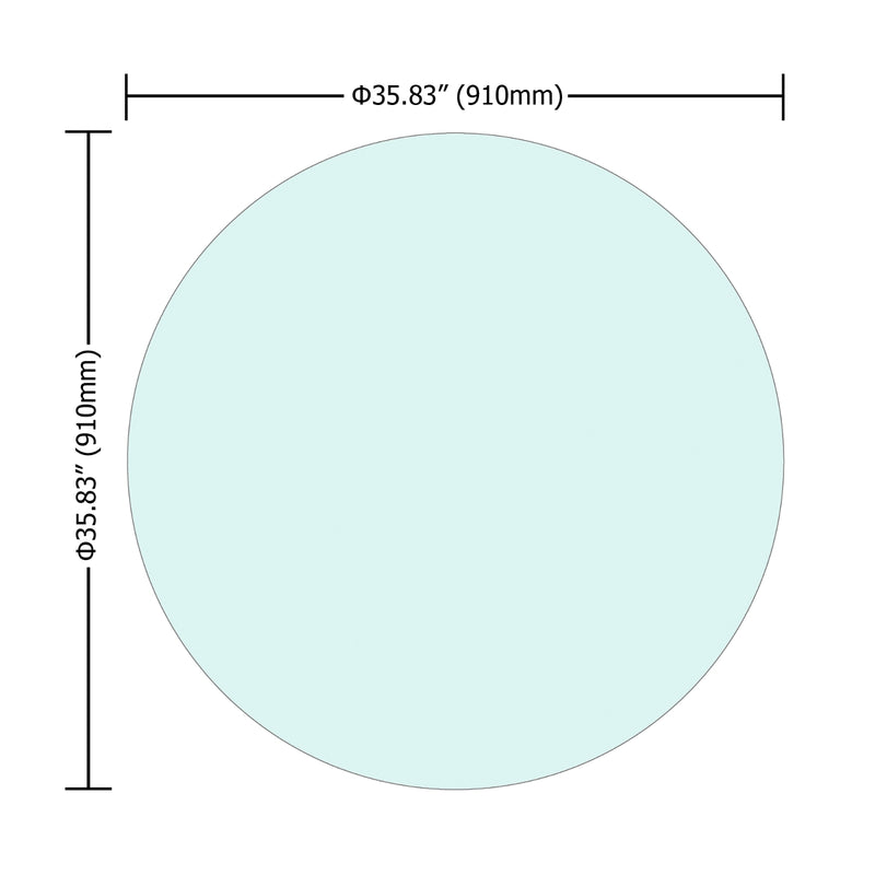 36" Round Clear Tempered Glass Table Top – 1/4" Thick