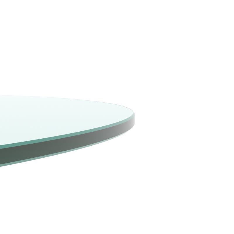 36" Round Clear Tempered Glass Table Top – 1/4" Thick