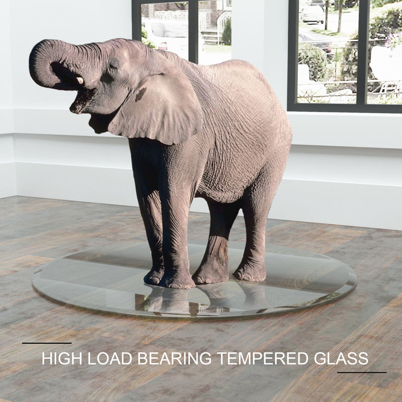 36" Round Clear Tempered Glass Table Top – 1/4" Thick