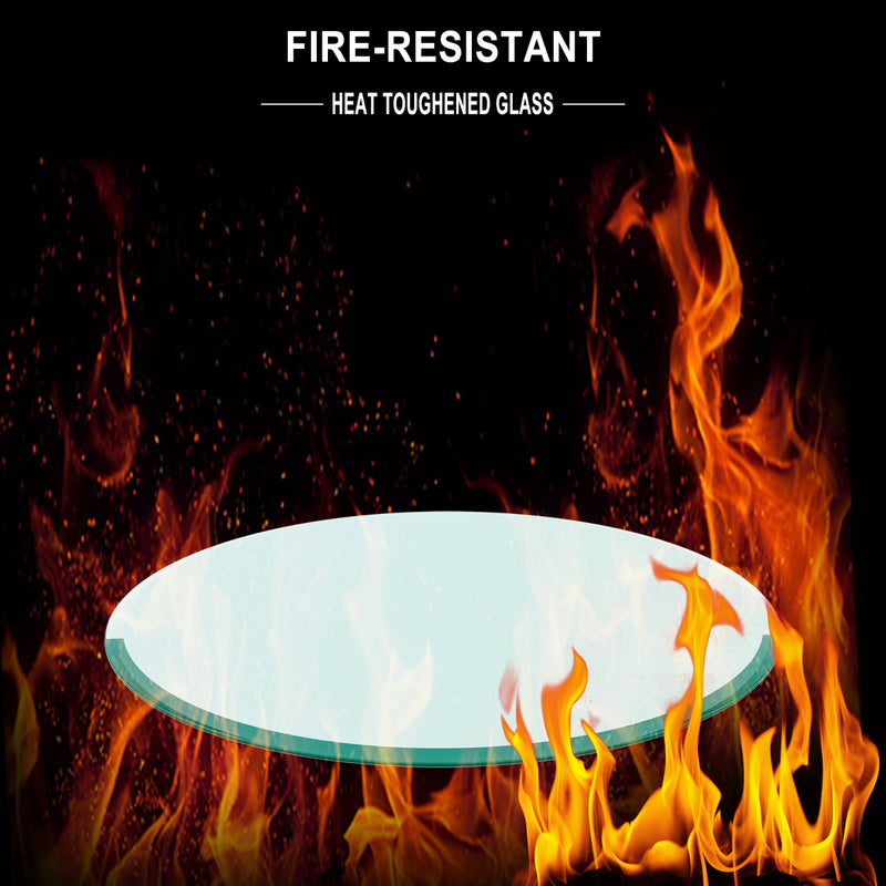 36" Round Clear Tempered Glass Table Top – 1/4" Thick