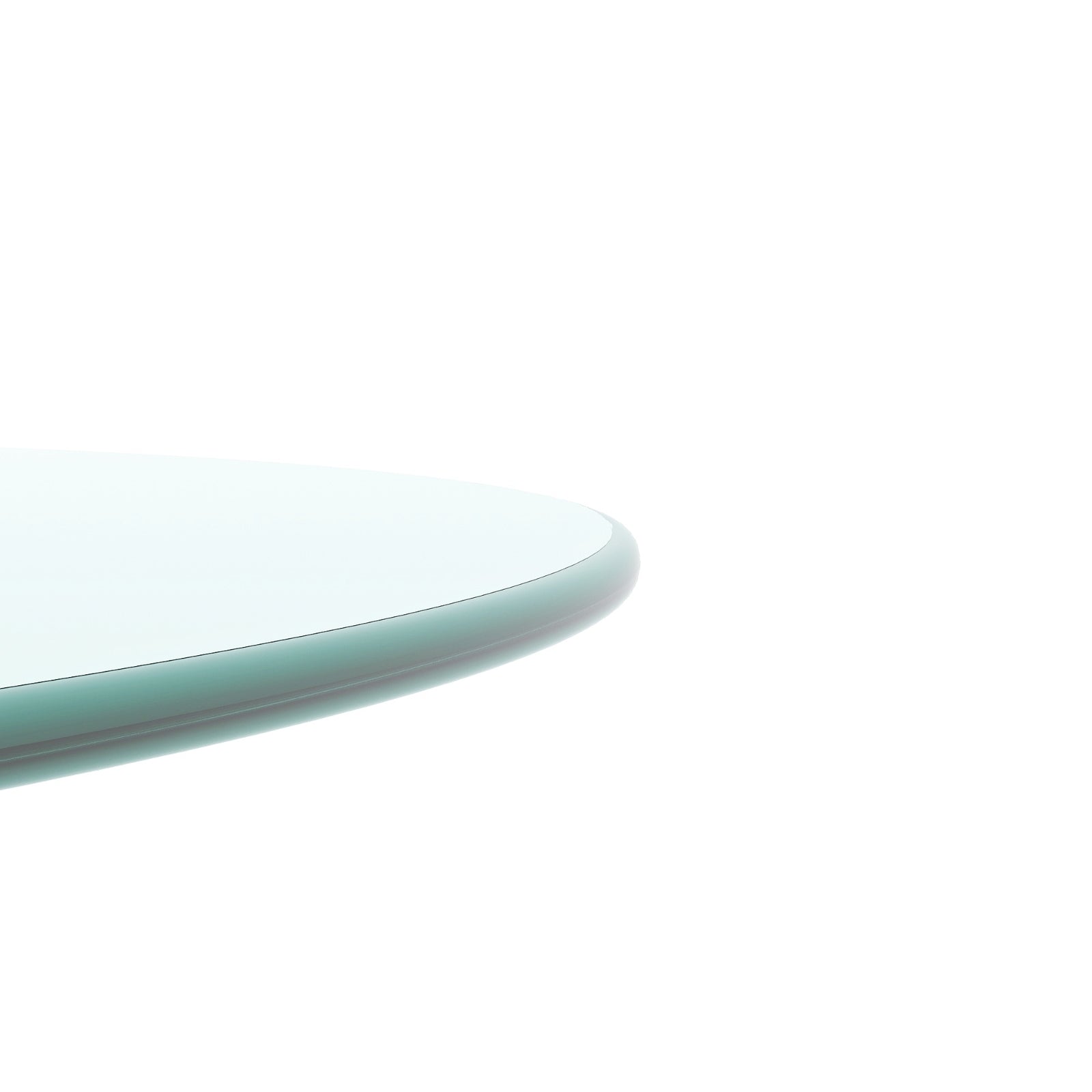 20" Round Tempered Glass Table Top, 1/4" Thick Edge
