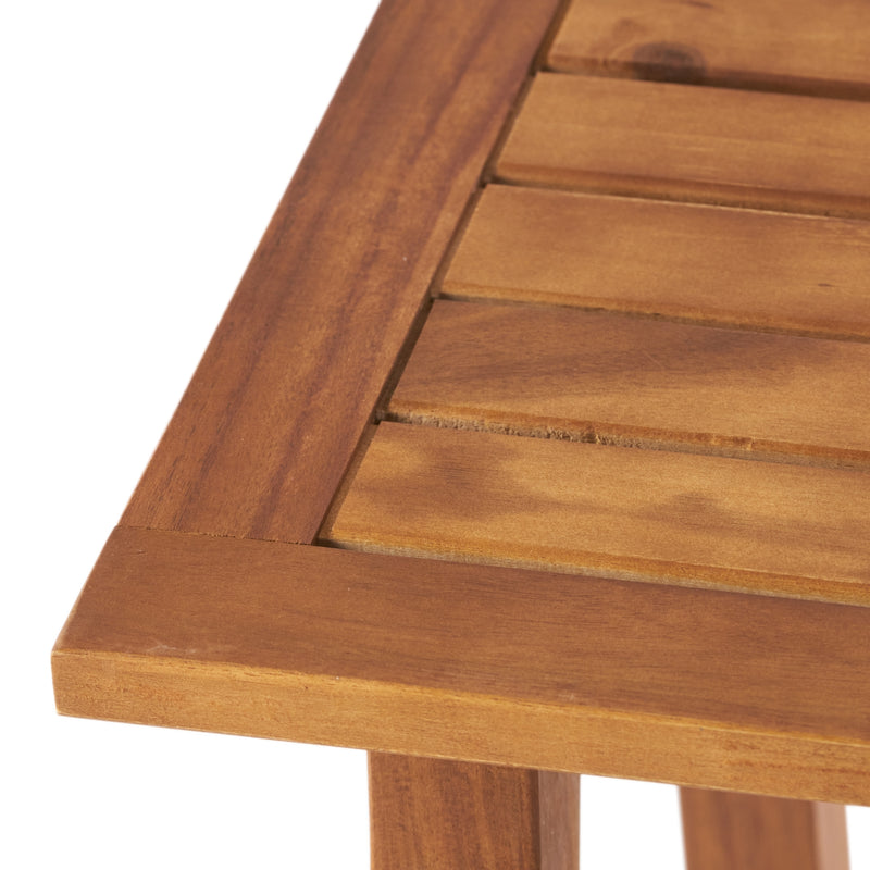 Teak Acacia Wood Outdoor Accent Table for Patio & Pool