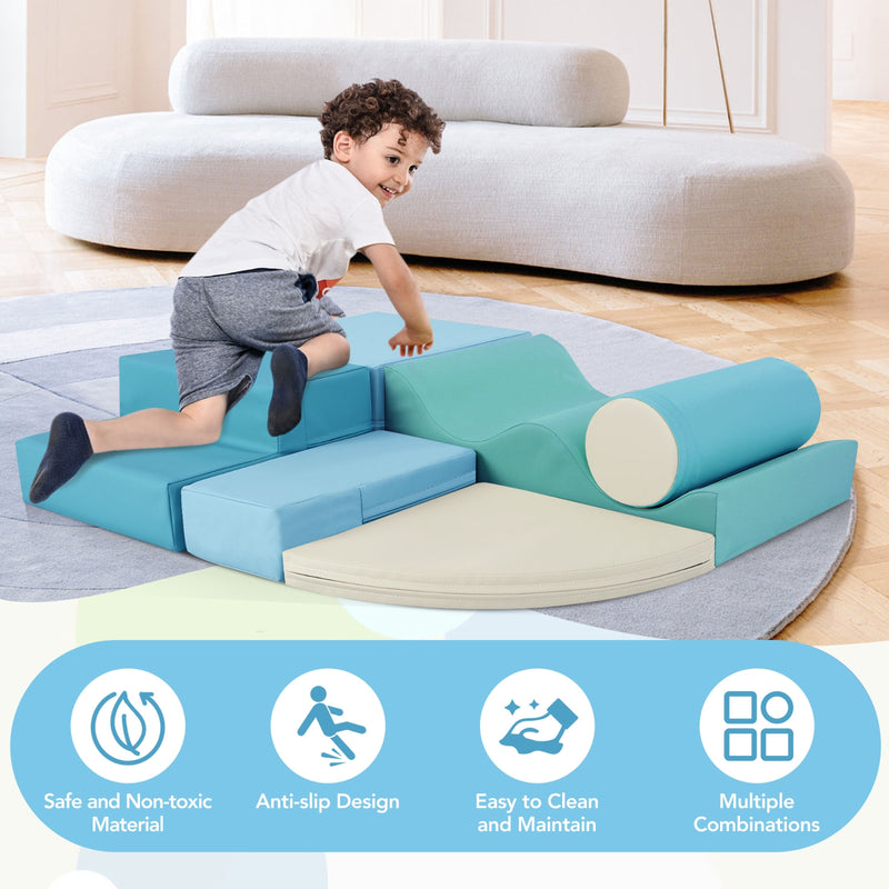 6-in-1 Soft Foam Playset for Toddlers & Kids Indoor Fun
