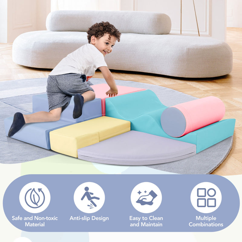 6-in-1 Soft Foam Playset for Toddlers & Kids Indoor Fun