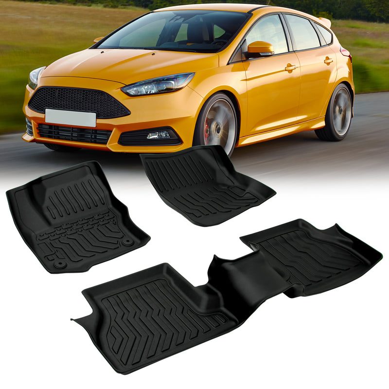 TPE Rubber All-Weather Floor Mats for 12-18 Ford Focus