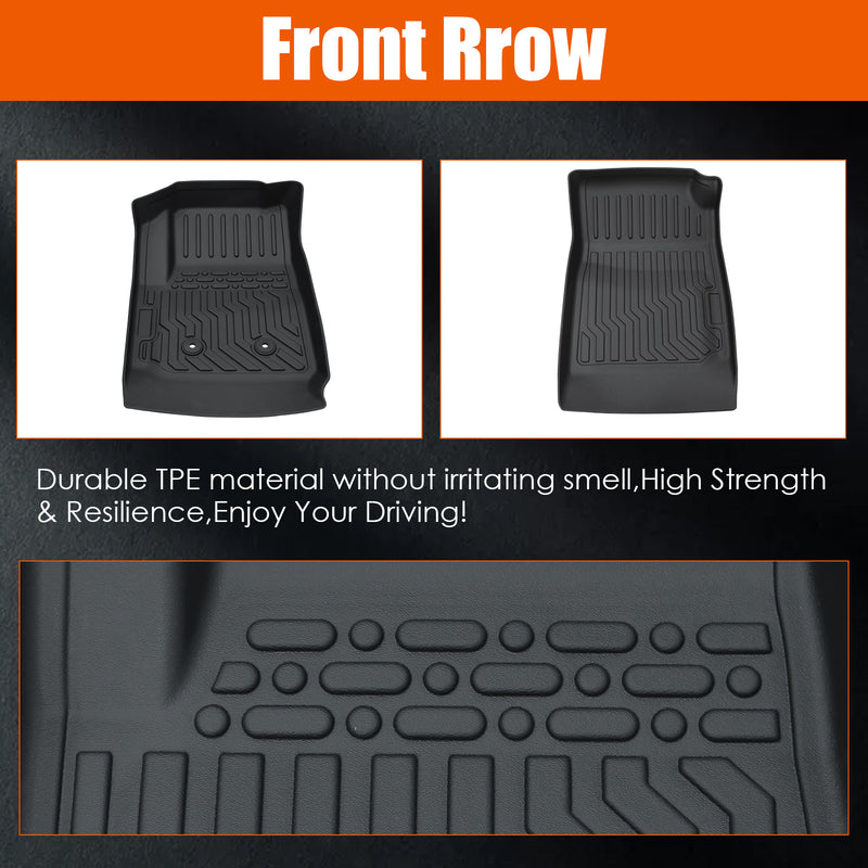 TPE Rubber Floor Mats for 15-22 GMC Canyon Colorado Crew Cab