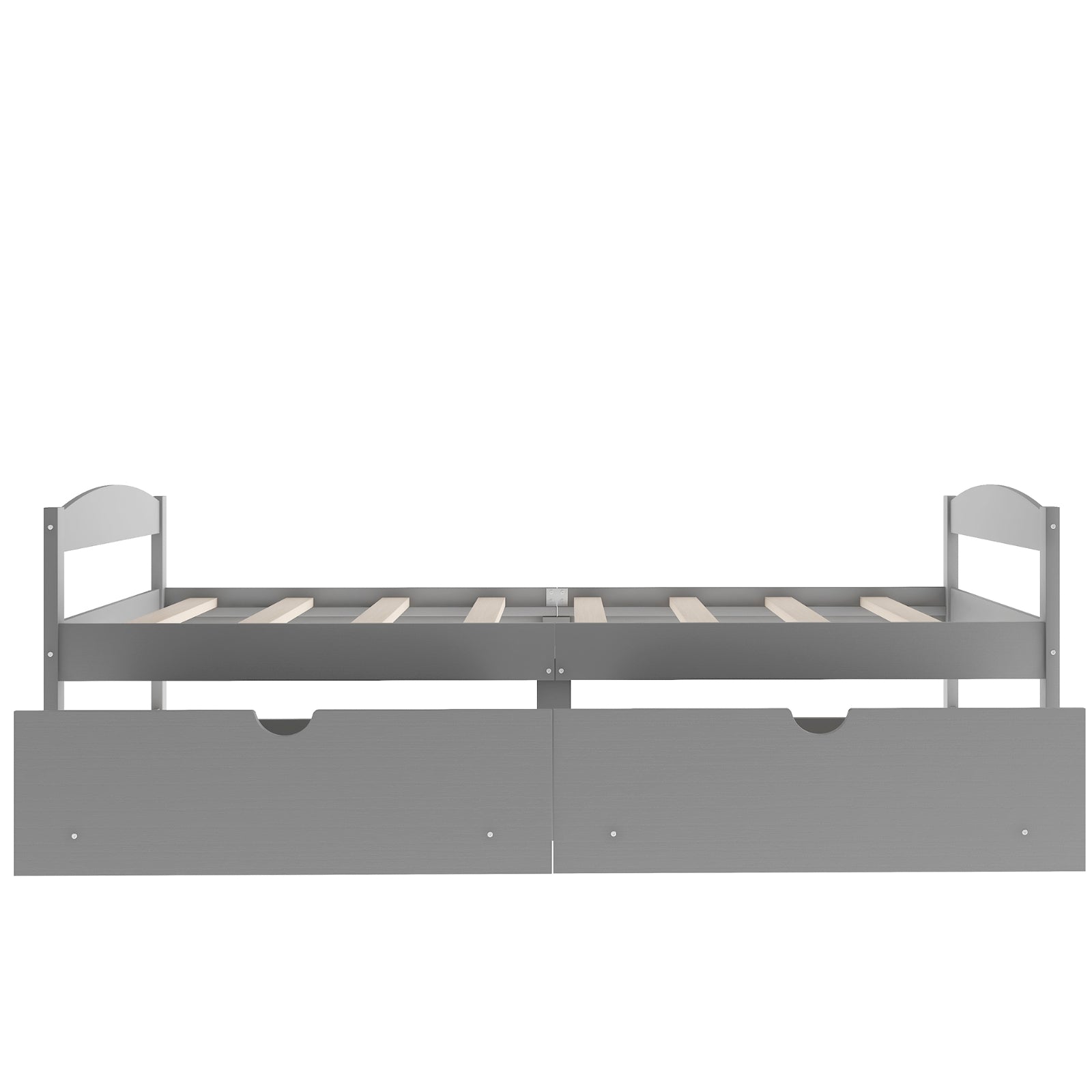 Twin Size Platform Bed with Storage Drawers, Gray