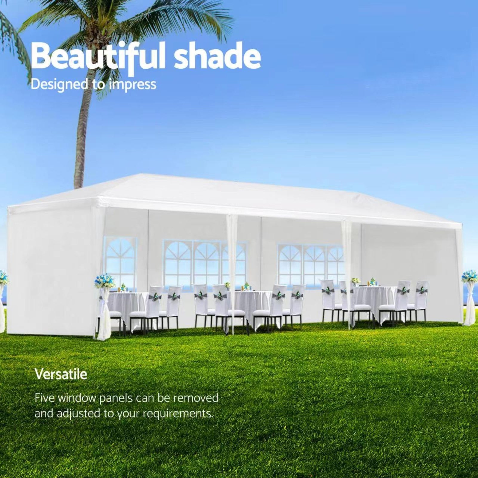 10x30' Outdoor Canopy Tent with 5 Removable Sidewalls
