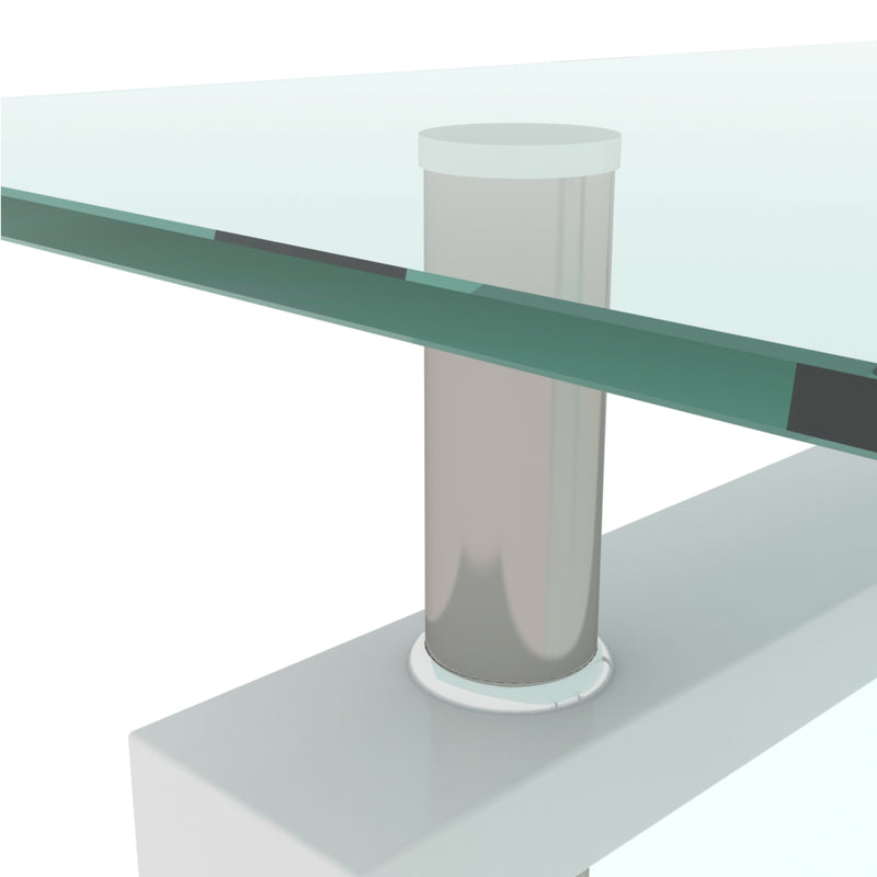 White Coffee Table - Modern Side Table for Living Room
