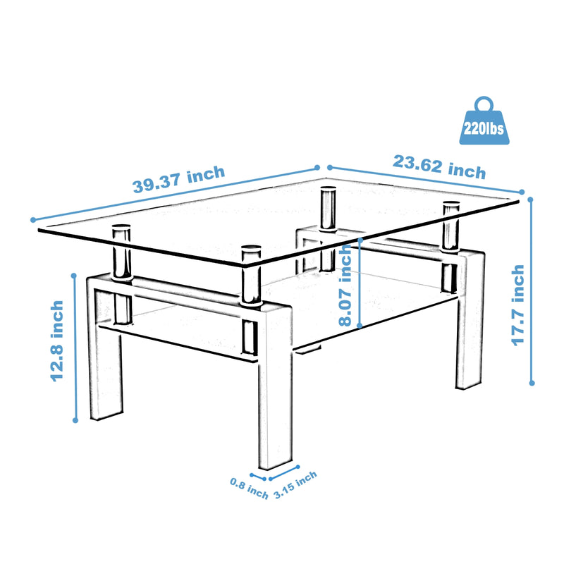 White Coffee Table - Modern Side Table for Living Room