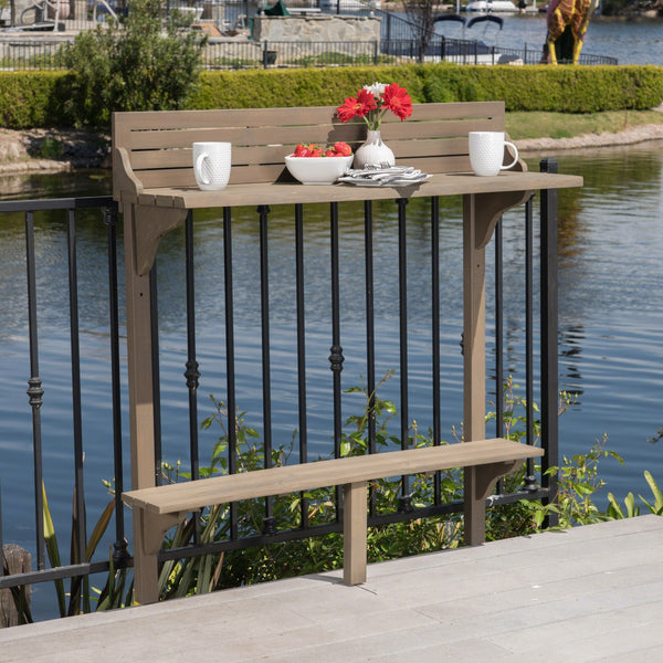 Wood Balcony Bar Table – Outdoor High Top Patio Table
