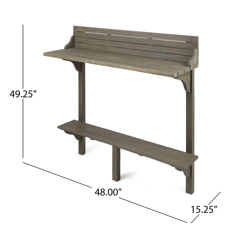 Wood Balcony Bar Table – Outdoor High Top Patio Table